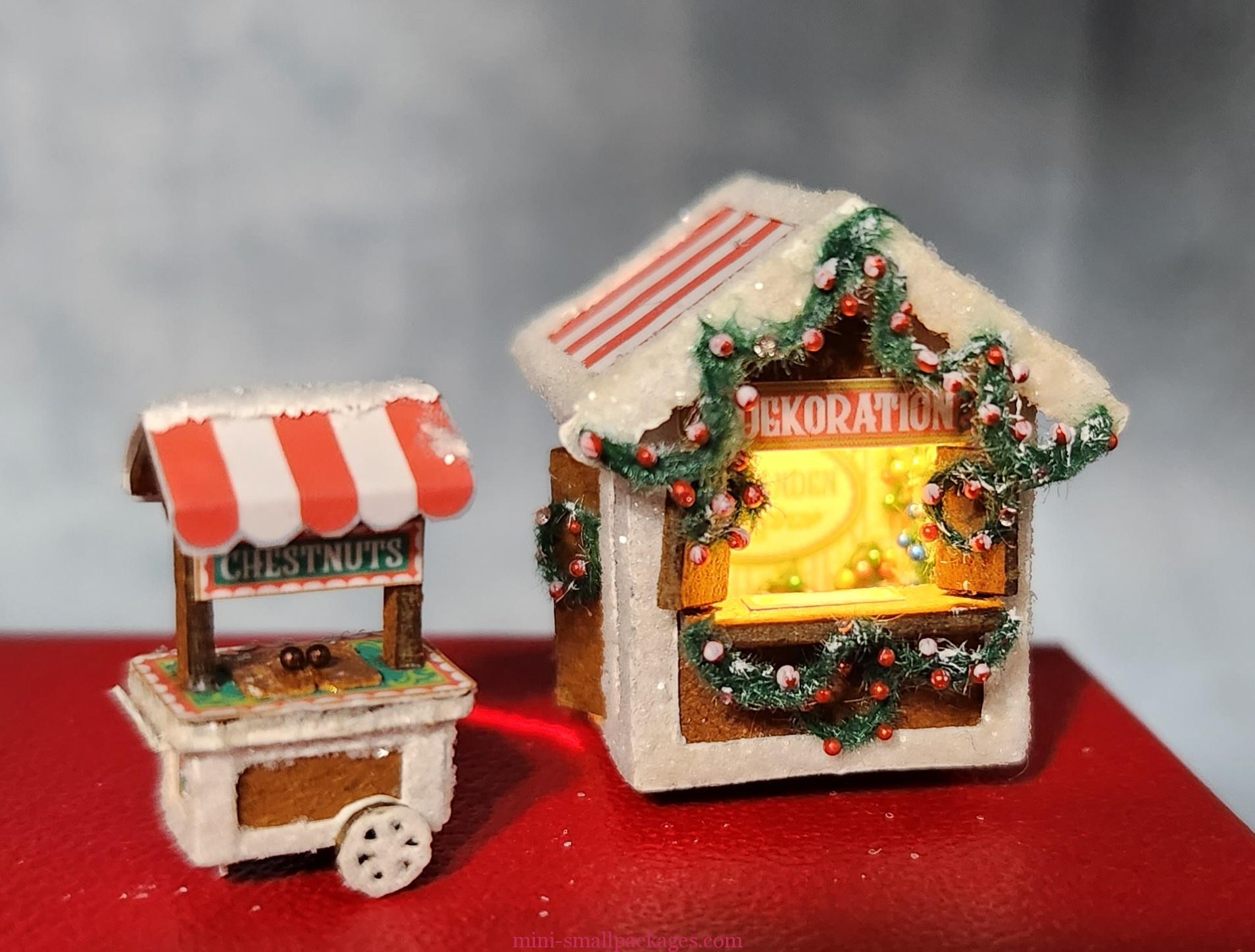 Read more about the article Gingerbread Decorations Stand and Chestnut Cart
